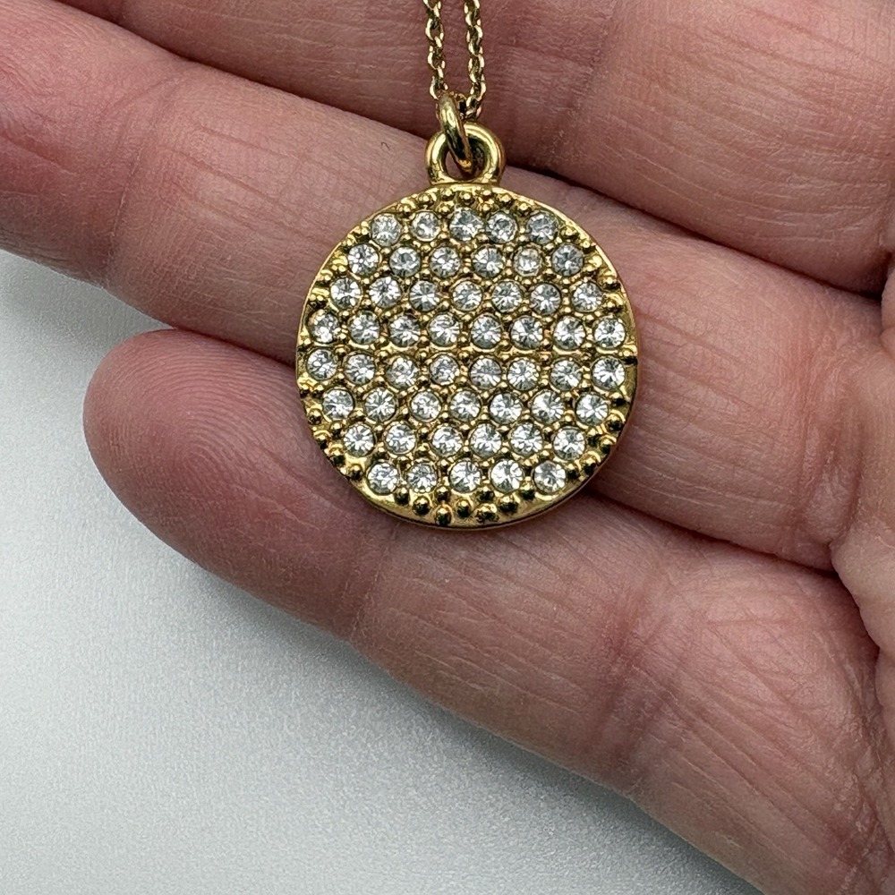 Kate Spade Gold Tone Crystal Pendant Necklace All That Glitters 18" - Picture 2 of 8